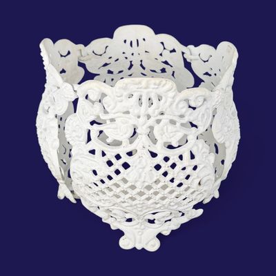 Sale Photo Thumbnail #269: White Openwork Cast Aluminum Garden Planter