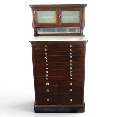 Sale Photo Thumbnail #110: American Mahogany Dental Cabinet, C. 1920