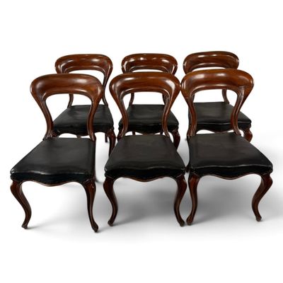 Sale Photo Thumbnail #187: Six Victorian Mahogany Dining Chairs
