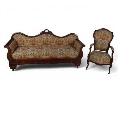 Sale Photo Thumbnail #294: Associated Victorian Sofa and Armchair