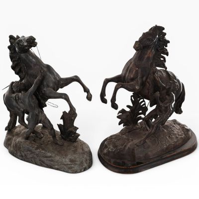 Sale Photo Thumbnail #239: Near Pair Marly Horse Figural Groups