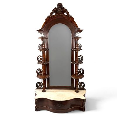 Sale Photo Thumbnail #64: Victorian Rosewood Marble-Top Etagere