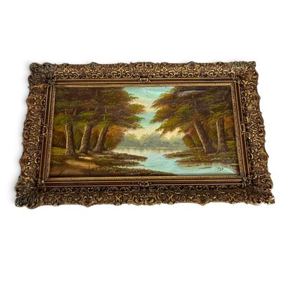 Sale Photo Thumbnail #154: Signed I. Skala Woodland Landscape Oil on Canvas