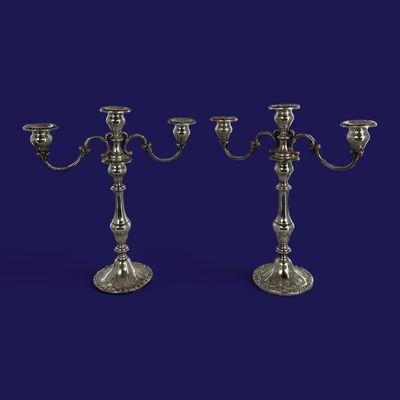 Sale Photo Thumbnail #115: Pair Gorham Chantilly Sterling Candelabra