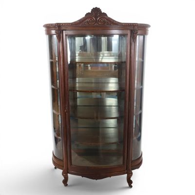 Sale Photo Thumbnail #317: Victorian Curved-Glass China Cabinet