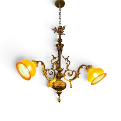 Sale Photo Thumbnail #45: Rococo Chandelier with R.G.F. Shades