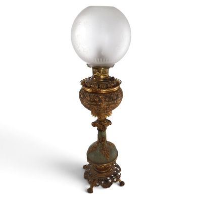 Sale Photo Thumbnail #124: Victorian Parlor Oil Lamp with ABCO Rochester Burner