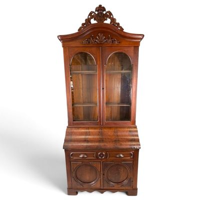 Sale Photo Thumbnail #156: American Renaissance Revival Walnut Fall-Front Secretary Bookcase