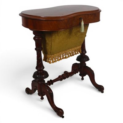 Sale Photo Thumbnail #30: English Victorian Burl Walnut Work Table