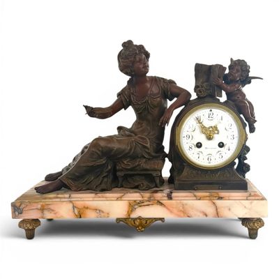 Sale Photo Thumbnail #123: French Figural Spelter Mantel Clock