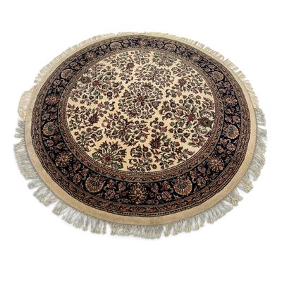 Sale Photo Thumbnail #298: Hand Knotted Floral Round Rug