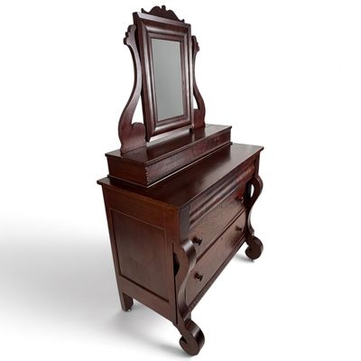 Sale Photo Thumbnail #238: American Late Classical Figured Mahogany Dressing Bureau