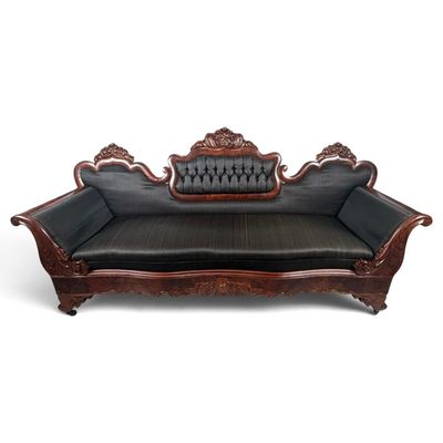 Sale Photo Thumbnail #177: American Late Classical Carved Mahogany Sofa, Circa 1840-1850