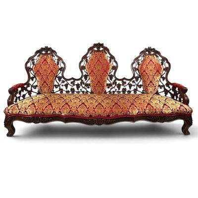 Sale Photo Thumbnail #80: Attributed Belter Custom Pattern Sofa