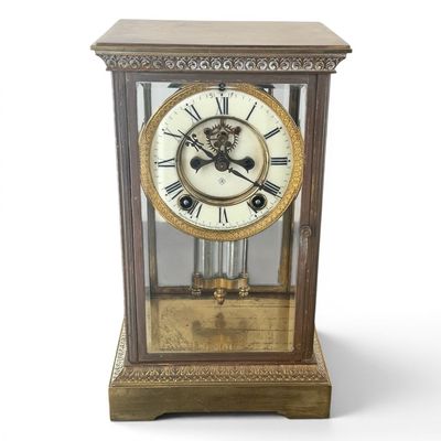 Sale Photo Thumbnail #199: Ansonia Four-Glass Crystal Regulator