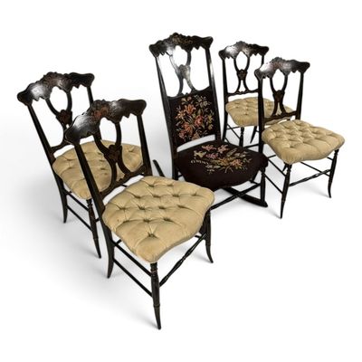Sale Photo Thumbnail #217: American Paint-Decorated Fancy Chair Suite, Probably Pennsylvania