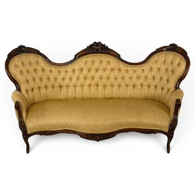 Sale Photo Thumbnail #194: Rococo Revival Walnut Triple-Back Sofa