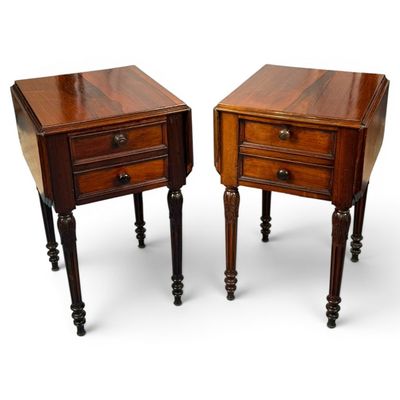 Sale Photo Thumbnail #41: Pair Regency Rosewood Work Tables