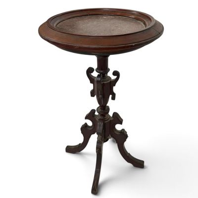 Sale Photo Thumbnail #219: American Renaissance Revival Walnut Marble-Top Plant Stand
