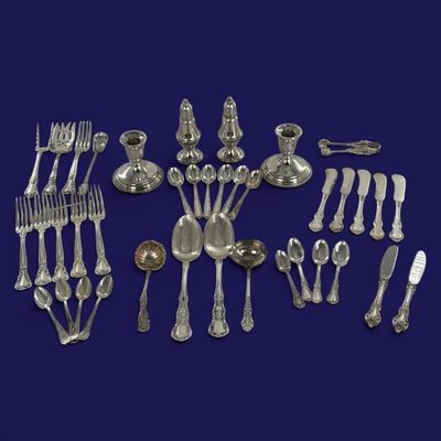 Sale Photo Thumbnail #116: 39-Pc. Sterling Silver Table Group