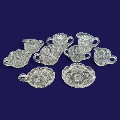 Sale Photo Thumbnail #195: 9-Pc American Brilliant Cut Glass Group