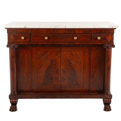 Sale Photo Thumbnail #56: NY Classical Gothic Mahogany Sideboard