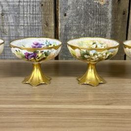 Sale Photo Thumbnail #67: A Set of Four Haviland Limoges Hand Painted Porcelain Footed Dishes Signed M. Blanche Lenzi
