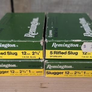 Sale Photo Thumbnail #301: A Lot of 4 Boxes of Remington Slugger and Express Shotgun Ammunition 12 Gauge