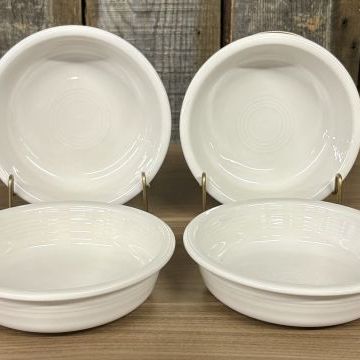 Sale Photo Thumbnail #357: A Set of Four Fiesta White 19-Ounce Soup or Cereal Bowls