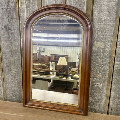 Sale Photo Thumbnail #382: 19th Century Arched Wood Wall Mirror with Gilt Liner