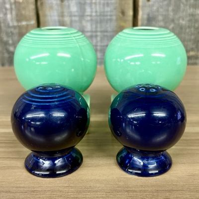 Sale Photo Thumbnail #364: A Collection of Homer Laughlin Fiesta Tableware in Sea Mist and Cobalt Blue
