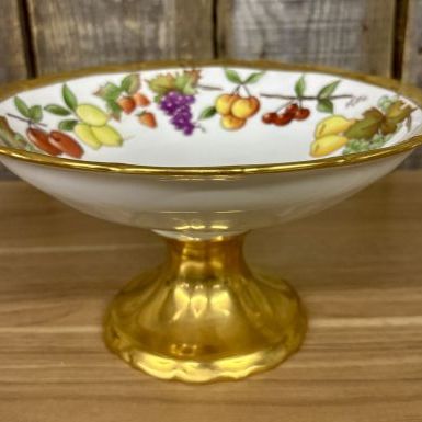 Sale Photo Thumbnail #48: Haas and Cajzek Czech Porcelain Hand Painted Fruit Pedestal Bowl Signed Kelan Webb 1995