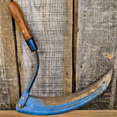 Sale Photo Thumbnail #491: Vintage Belknap Blue Grass W06 BG10 Hand Sickle Grass Hook