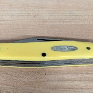 Sale Photo Thumbnail #289: Vintage Ranger Yellow Stockman Three Blade Pocket Knife