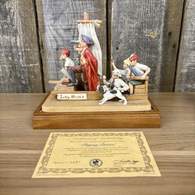 Sale Photo Thumbnail #57: Norman Rockwell Museum Special Edition Playing Pirates Bisque Porcelain Figurine No. 1691 of 2500