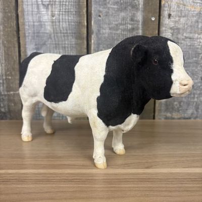 Sale Photo Thumbnail #86: Large Vintage Flocked Holstein Bull Figurine