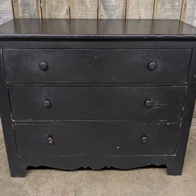 Sale Photo Thumbnail #161: Hickory Chair Company American Digest Black Painted Three-Drawer Chest