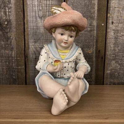 Sale Photo Thumbnail #53: Andrea by Sadek Bisque Porcelain Piano Baby Boy Figurine Model 6161