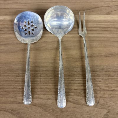 Sale Photo Thumbnail #433: Three Towle Sterling Silver Serving Pieces in the Candlelight Pattern