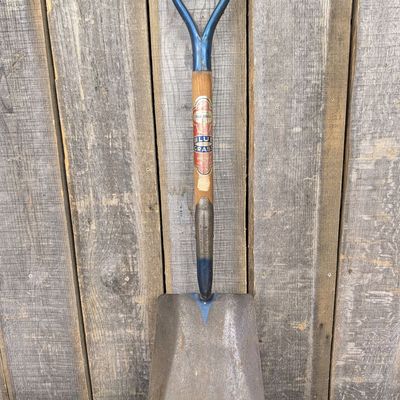 Sale Photo Thumbnail #479: Vintage Blue Grass No. BG102 D-Handle Square Point Shovel by Belknap Inc.