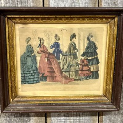 Sale Photo Thumbnail #390: Peterson's Magazine Hand-Colored Steel Engraving Fashion Plate February 1871
