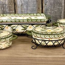 Sale Photo Thumbnail #365: A Set of temp-tations Old World Green Ceramic Bakeware