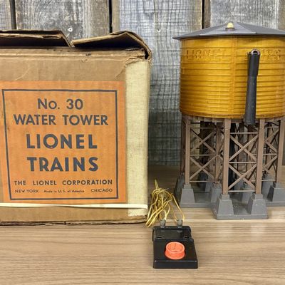 Sale Photo Thumbnail #549: Lionel Postwar No. 30 Operating Water Tower with Original Box and Controller