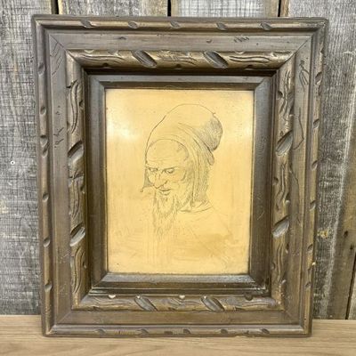 Sale Photo Thumbnail #386: Albrecht Durer Head of an Apostle Print on Gold Toned Board