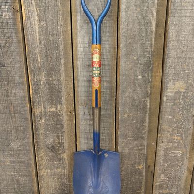 Sale Photo Thumbnail #480: Vintage Blue Grass Belknap Inc. Round Point Shovel with D-Handle