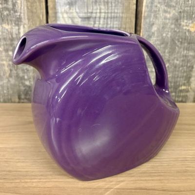 Sale Photo Thumbnail #133: Homer Laughlin Fiesta Large Disc Pitcher in Plum Glaze