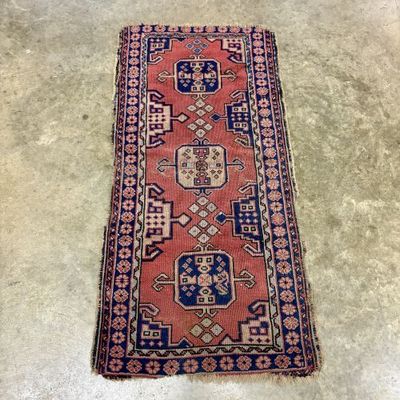 Sale Photo Thumbnail #157: Antique Hand-Knotted Wool Tribal Rug Runner