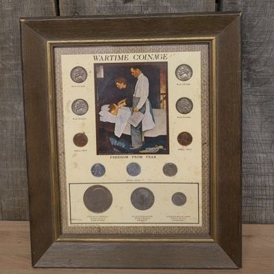 Sale Photo Thumbnail #273: US Wartime Coinage Freedom From Fear Framed Set by The Kennedy Mint