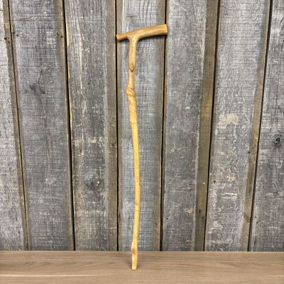 Sale Photo Thumbnail #393: Folk Art Hand-Carved Wood Walking Cane with Natural Spiral Growth