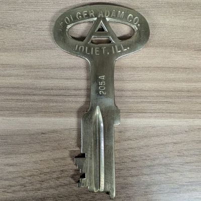 Sale Photo Thumbnail #240: Vintage Folger Adam Co. Joliet, Illinois Prison Key 205A